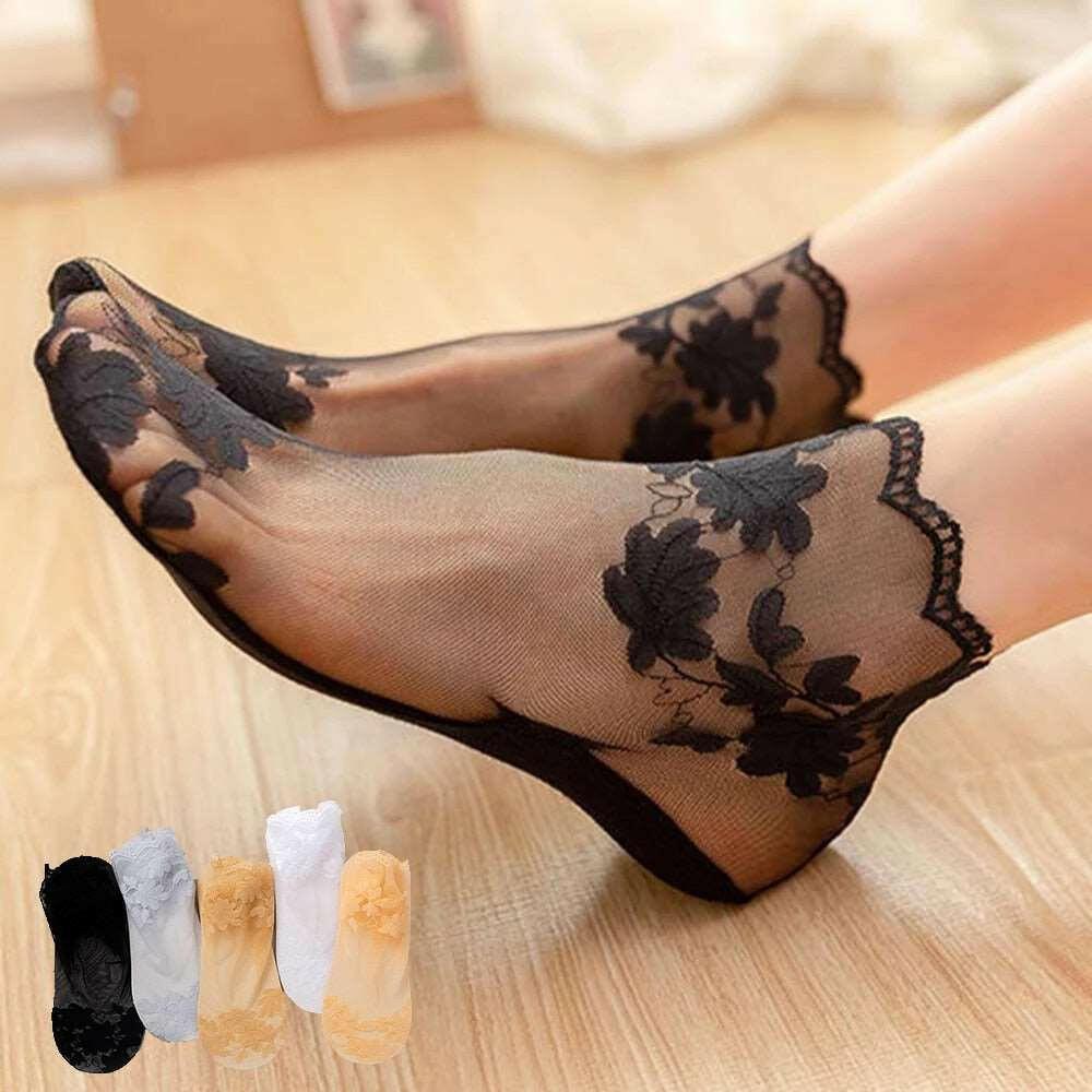 Best Seller Women’s Lace Socks – Classic Floral Pattern for Any Outfit