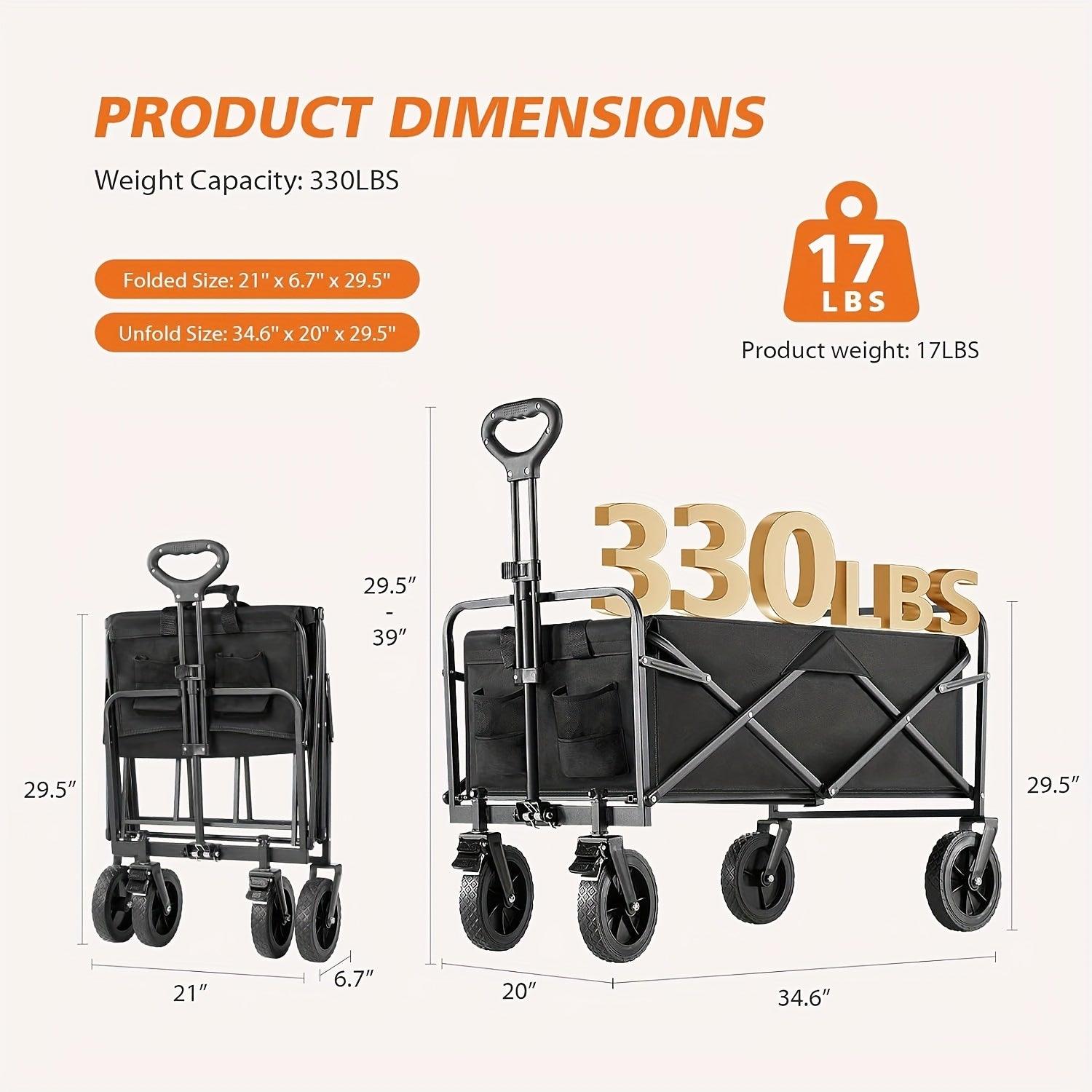 Heavy-Duty Collapsible Utility Wagon Cart - The Nichole Collection