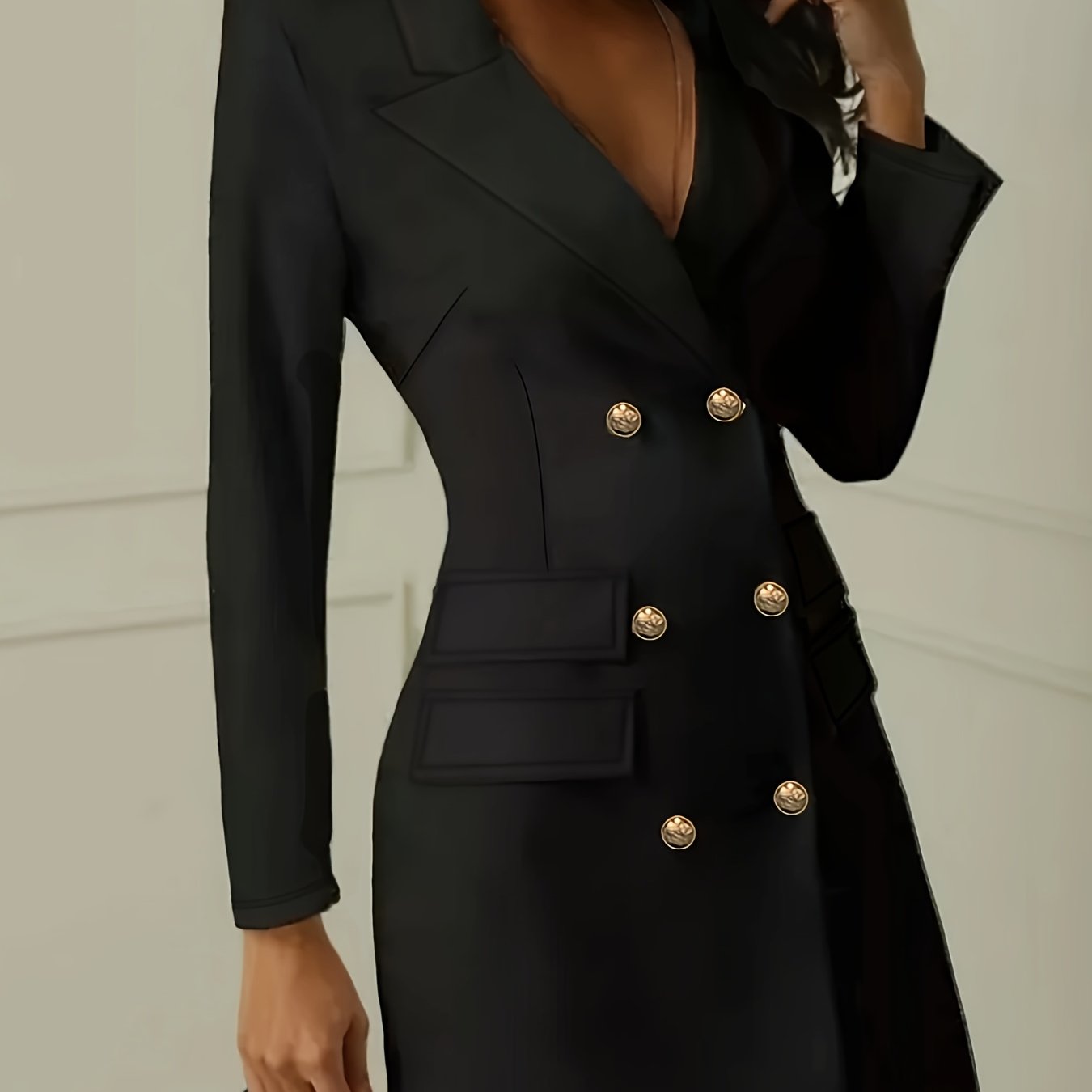 Effortless Elegance: Double-Breasted Suit Dress