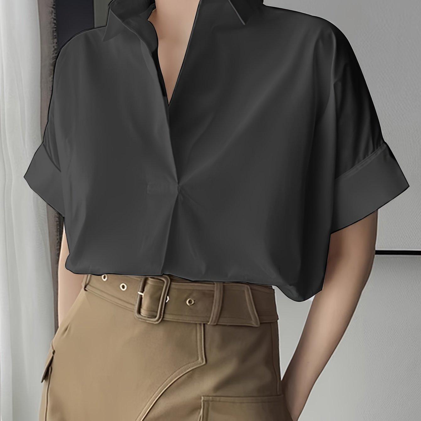 Elegant Semi-Sheer Lapel Collar Blouse - The Nichole Collection