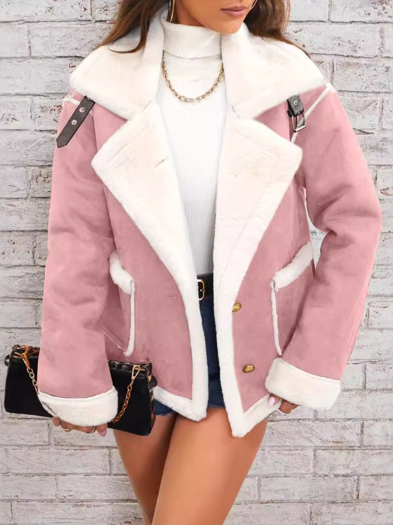 Women's Soft Plush Collar Jacket - Comfortable & Stylish