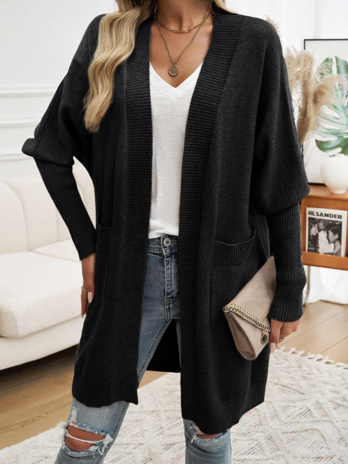 Cozy Open Front Long Sleeve Cardigan - The Nichole Collection