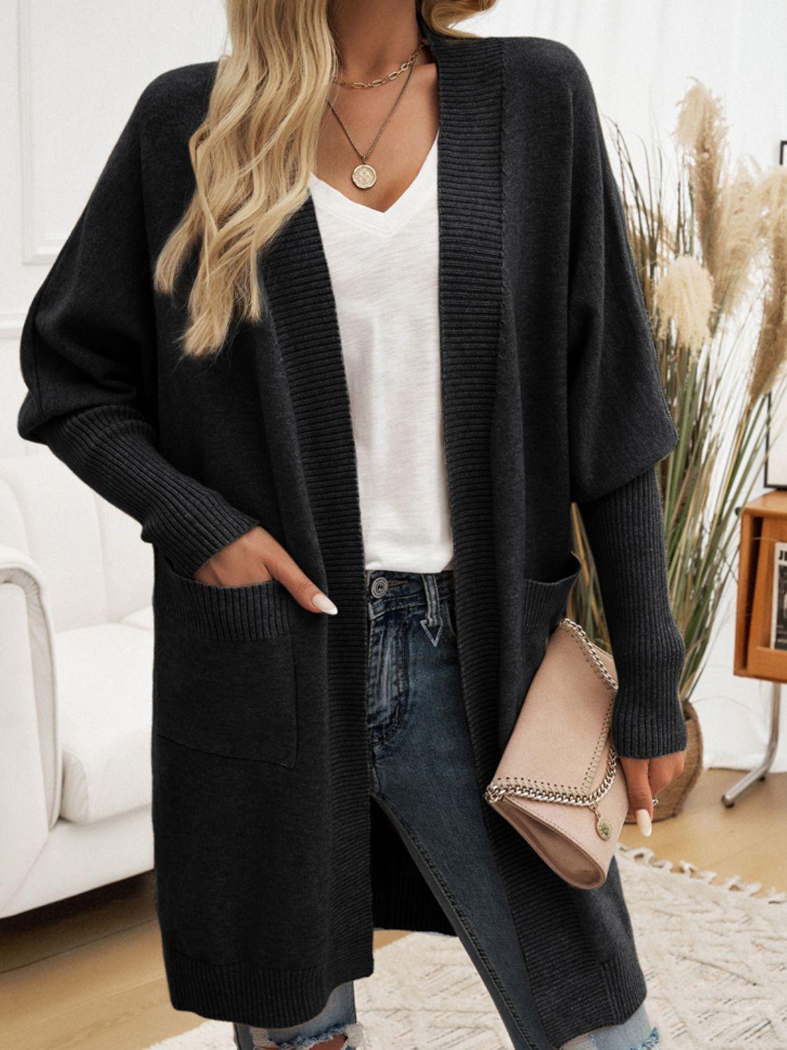 Cozy Open Front Long Sleeve Cardigan - The Nichole Collection