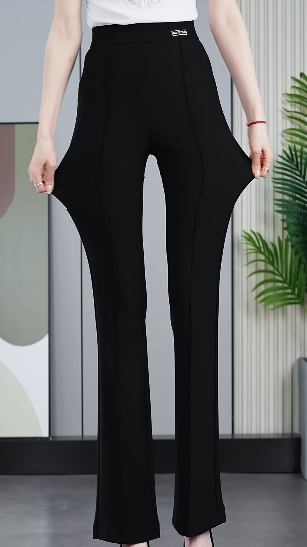 High Waist Flare Leg Pants - For Office & Work