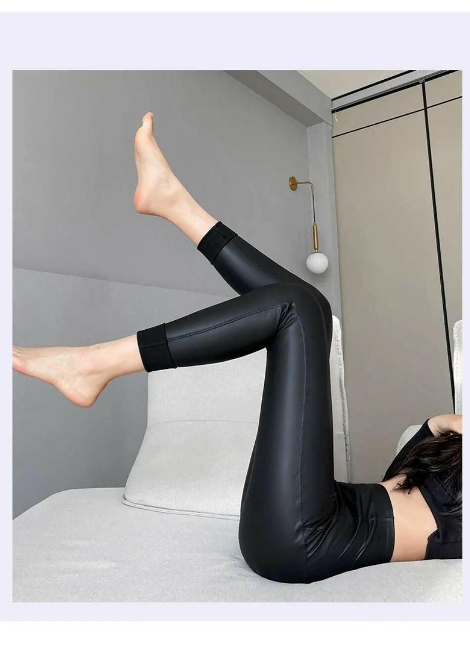 Ankle-Length Vegan Leather Leggings - The Nichole Collection