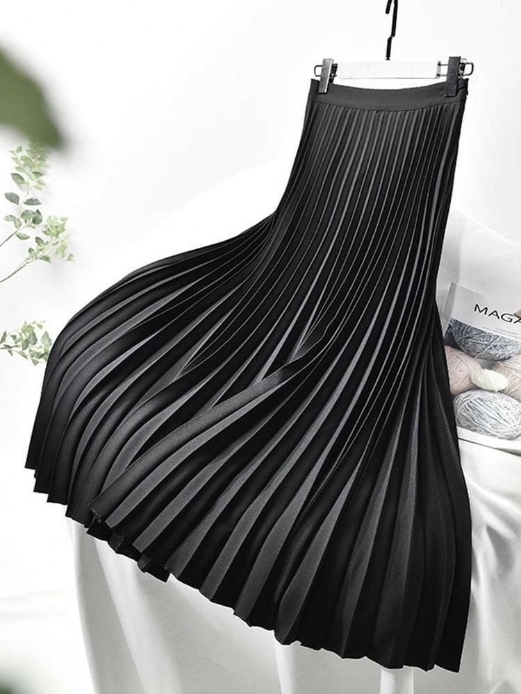 Women's Pleated Long Skirt - The Nichole Collection