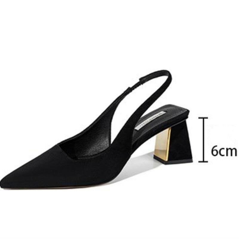 Black Sling Back High Heels Shoes - The Nichole Collection