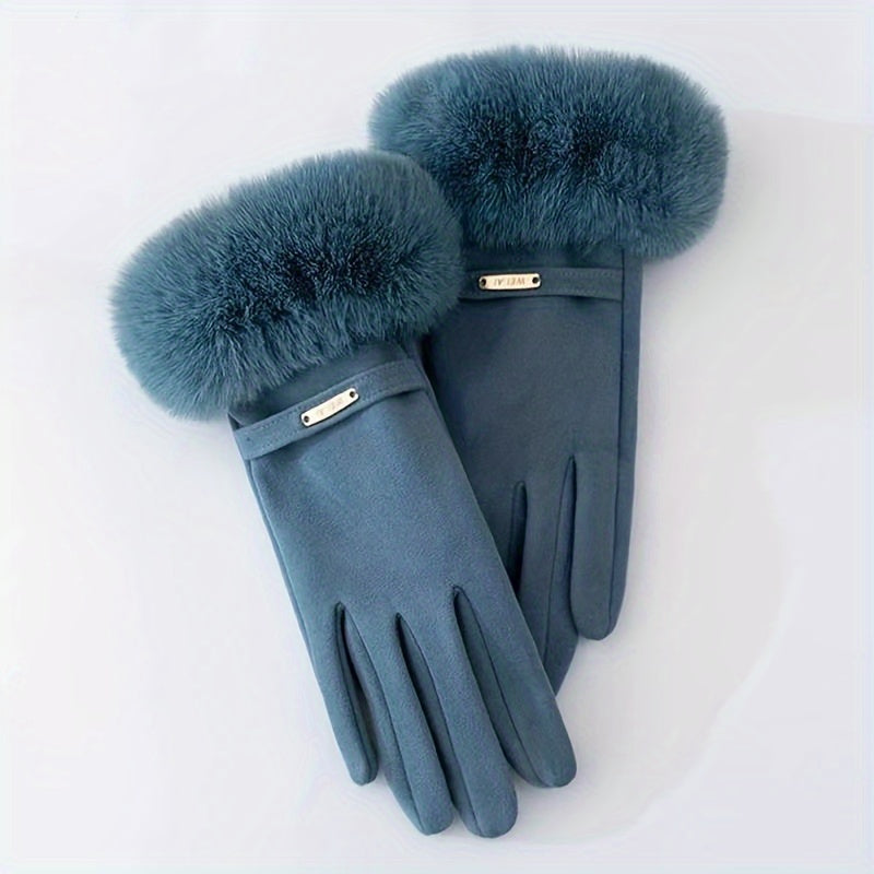 Warm & Cozy Touchscreen Winter Gloves for Women – Plush Cuff & Velvet Lining