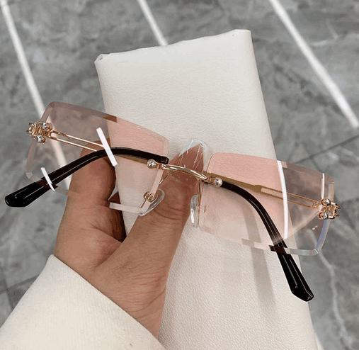 Bold Frameless Rectangle Sunglasses - The Nichole Collection