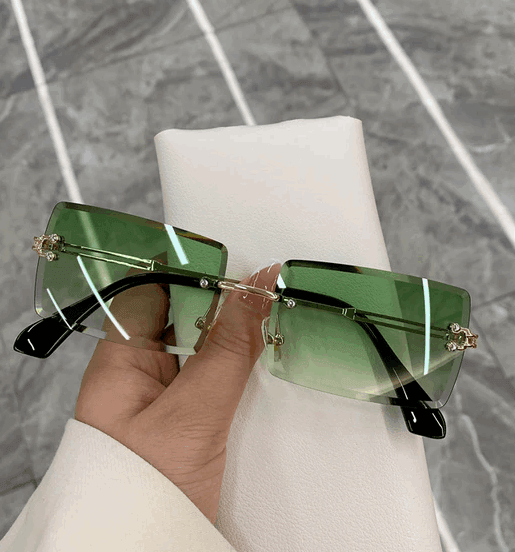 Bold Frameless Rectangle Sunglasses - The Nichole Collection