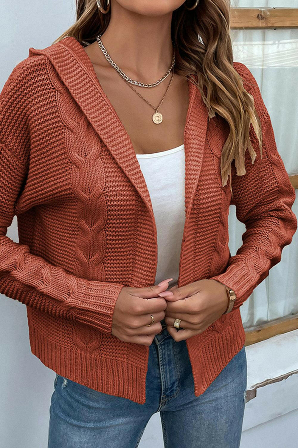 Cable Crush Hooded Cardigan - The Nichole Collection