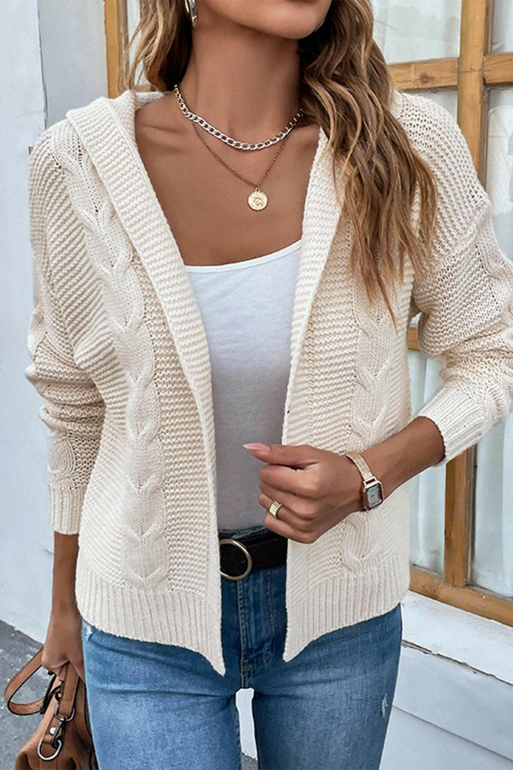 Cable Crush Hooded Cardigan - The Nichole Collection