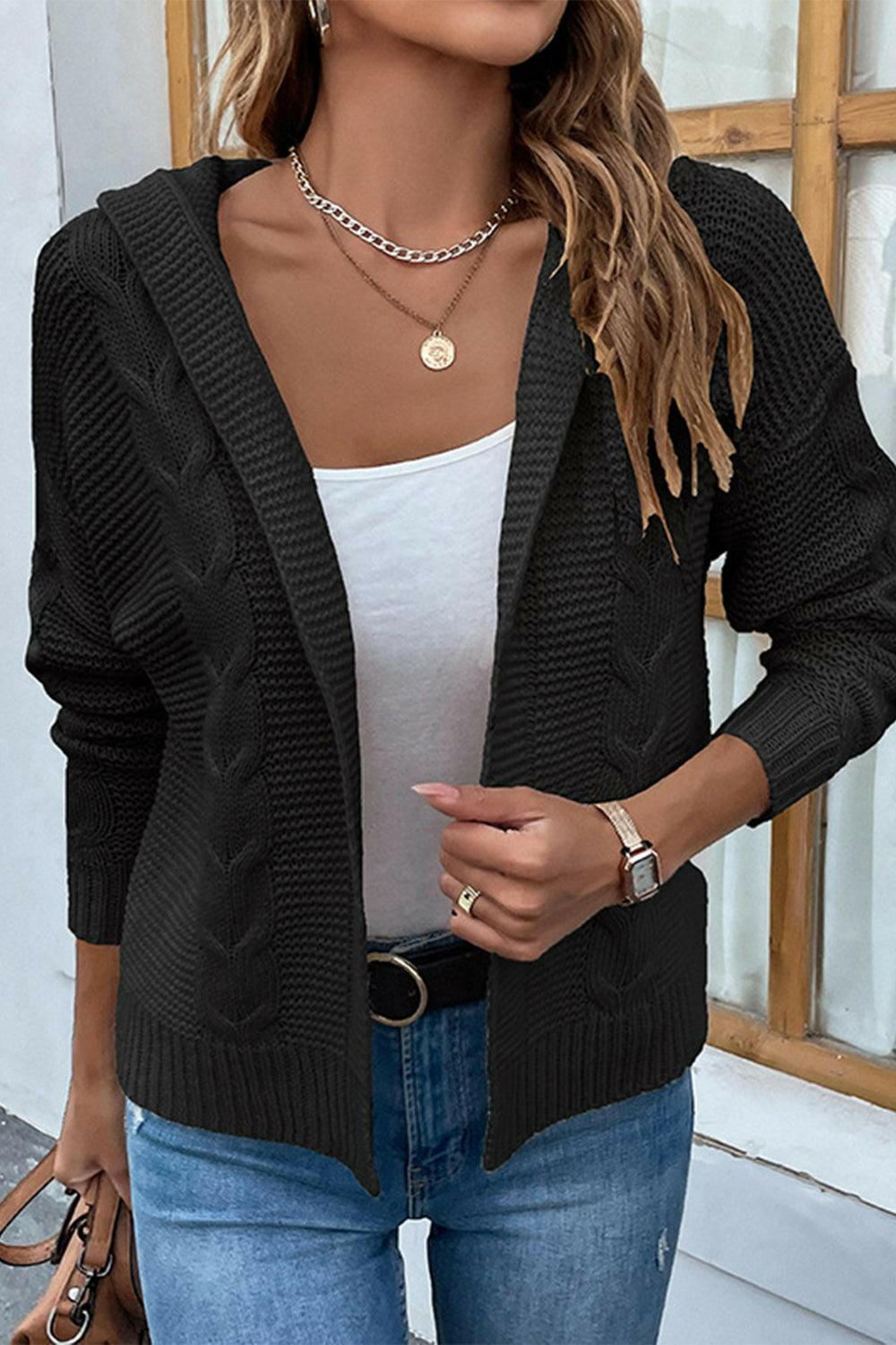 Cable Crush Hooded Cardigan - The Nichole Collection