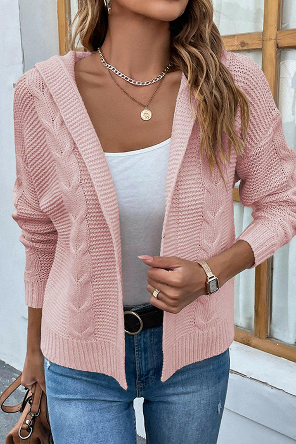 Cable Crush Hooded Cardigan - The Nichole Collection