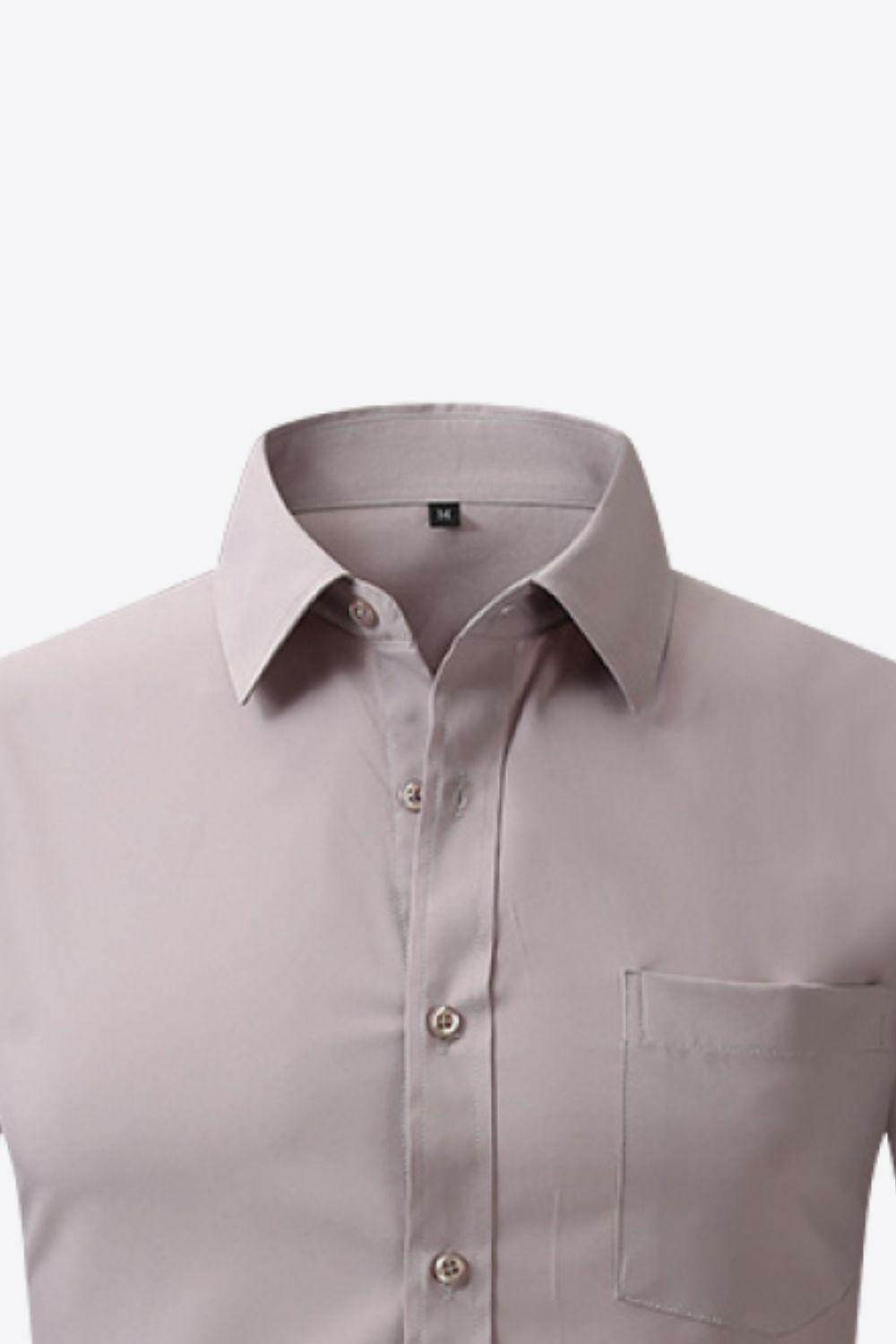 Classic Long Sleeve Collared Shirt with Pocket - The Nichole Collection