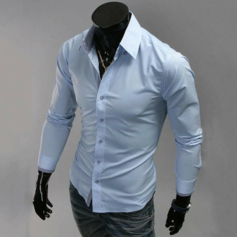 Comfortable Single Breasted Slim Fit Dress Shirt for Men - The Nichole Collection