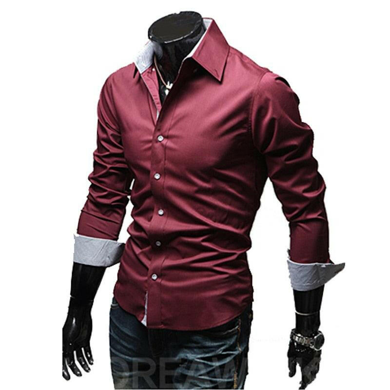 Comfortable Single Breasted Slim Fit Dress Shirt for Men - The Nichole Collection