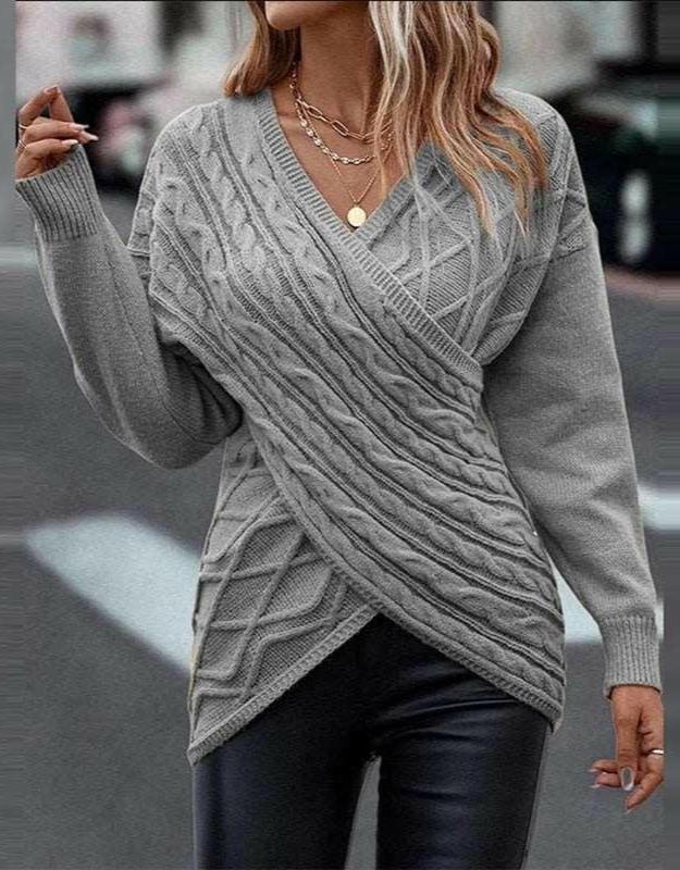 Criss-Cross V-Neck Sweater - The Nichole Collection