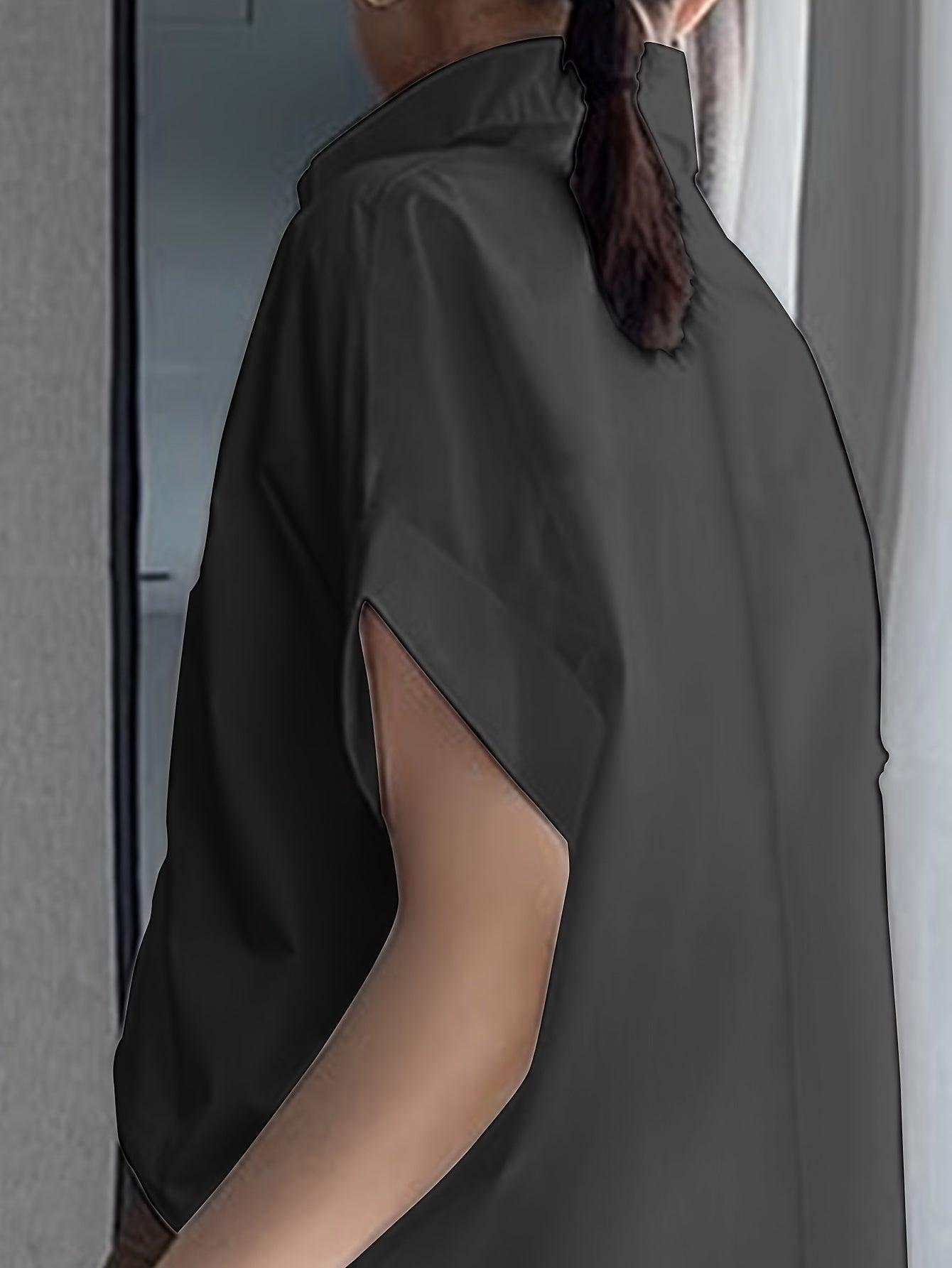 Elegant Semi-Sheer Lapel Collar Blouse - The Nichole Collection