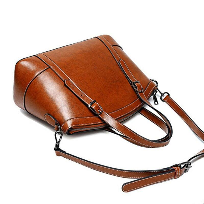 Genuine Leather Handbag with Cell Phone Pocket for Everyday - The Nichole Collection