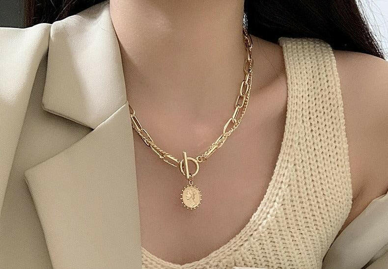 Gold Coin Couture Choker Necklace - The Nichole Collection