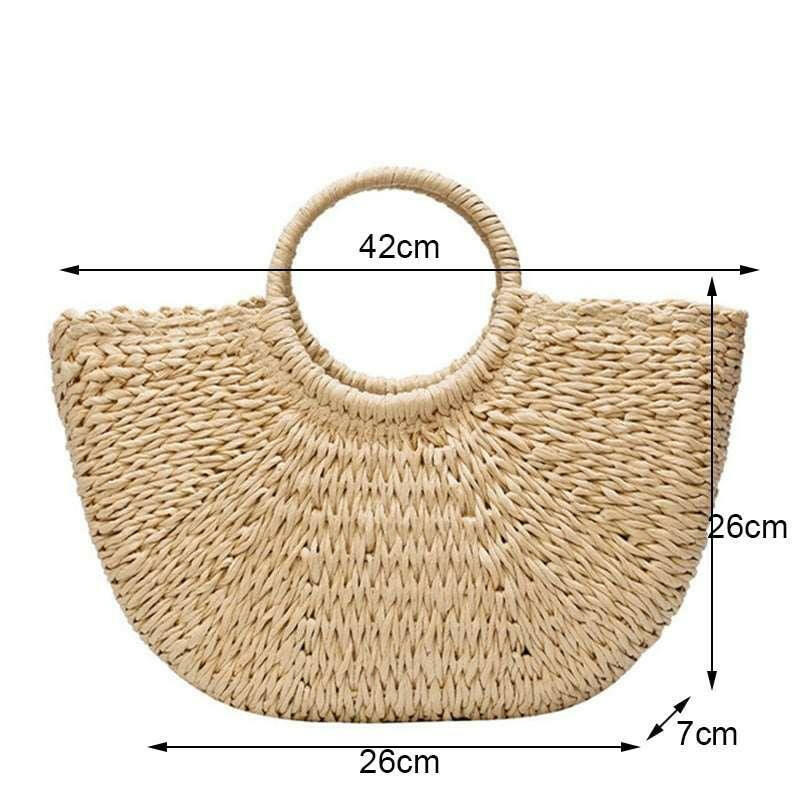 Handmade Woven Rattan Tote for Stylish Boho Needs - The Nichole Collection