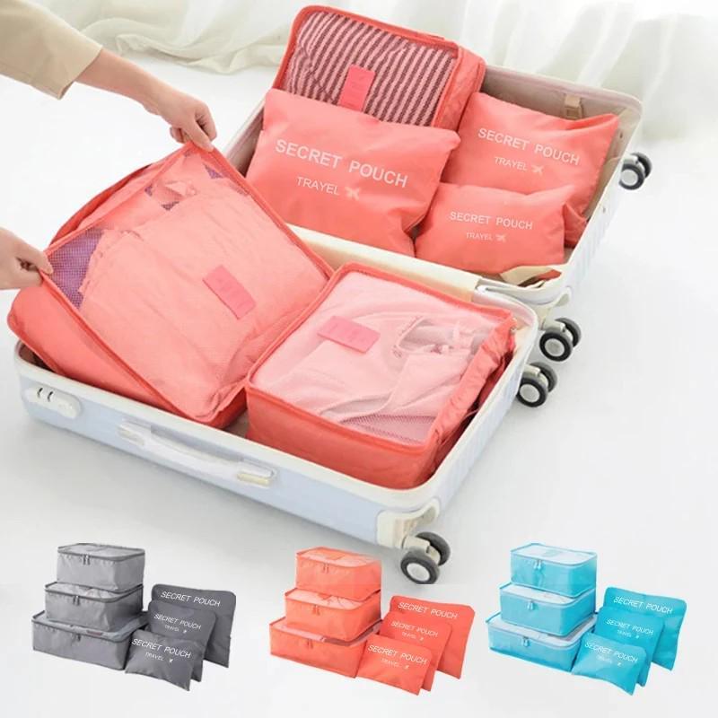 European Style 6-Piece Lightweight Travel Luggage Organizer Set - The Nichole Collection