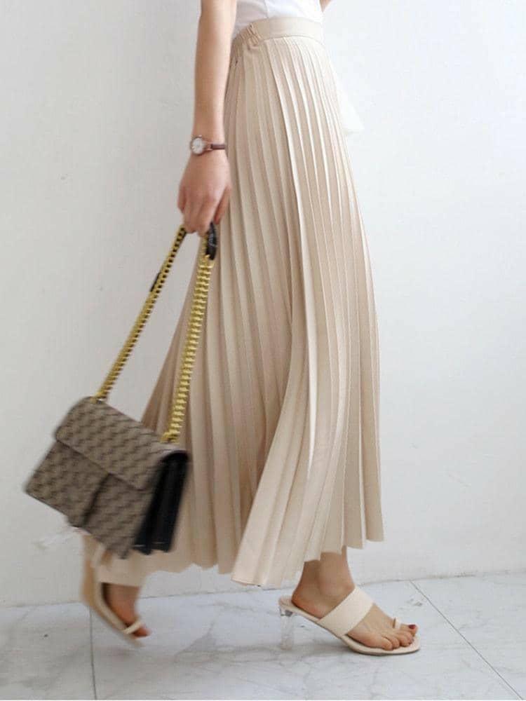 Women's Pleated Long Skirt - The Nichole Collection