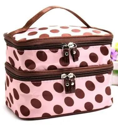 Large Capacity Travel Makeup & Toiletries Organizer - Double Layer Zipper Cosmetic Bag - The Nichole Collection