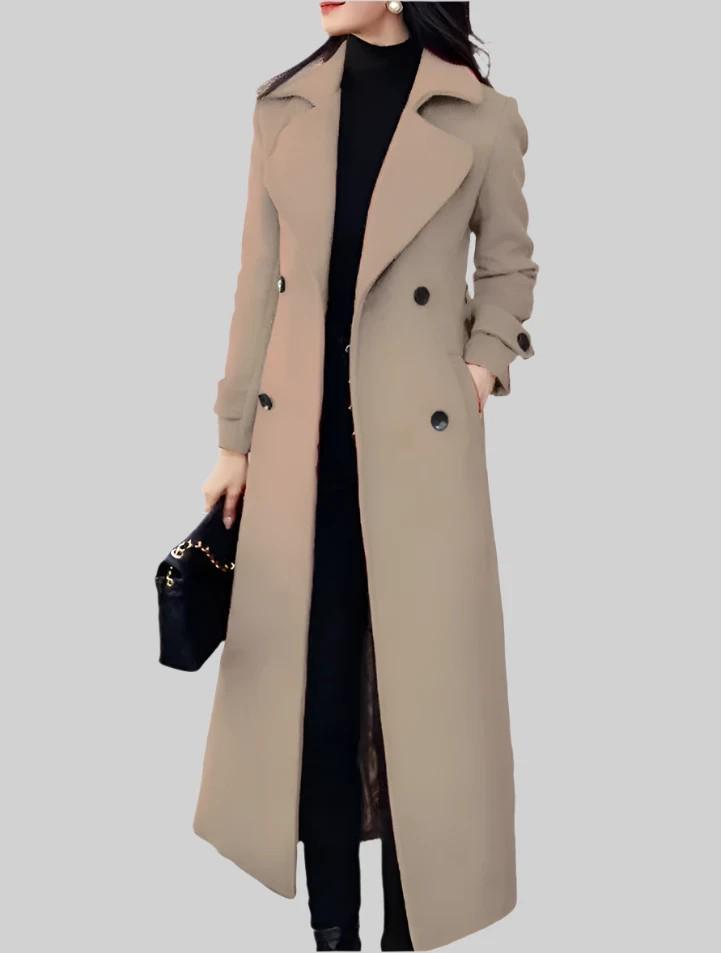 Double-Breasted Wool Blend Formal Coat - The Nichole Collection