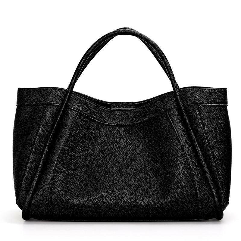 Leather Fashion Tote with Zipper Closure - The Nichole Collection