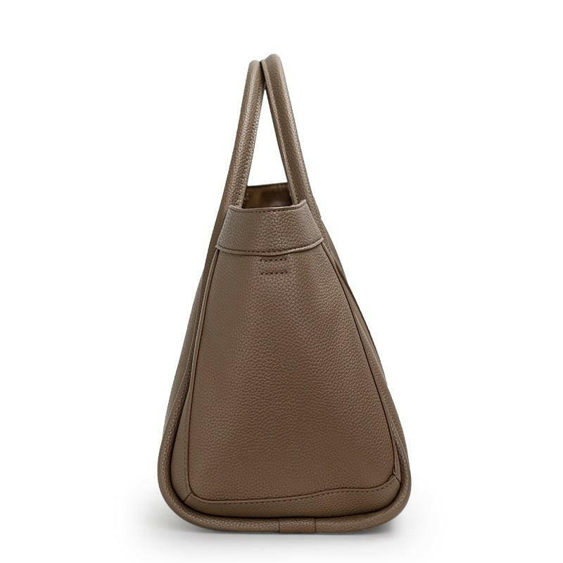 Leather Fashion Tote with Zipper Closure - The Nichole Collection