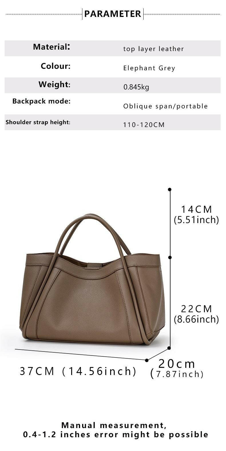 Leather Fashion Tote with Zipper Closure - The Nichole Collection