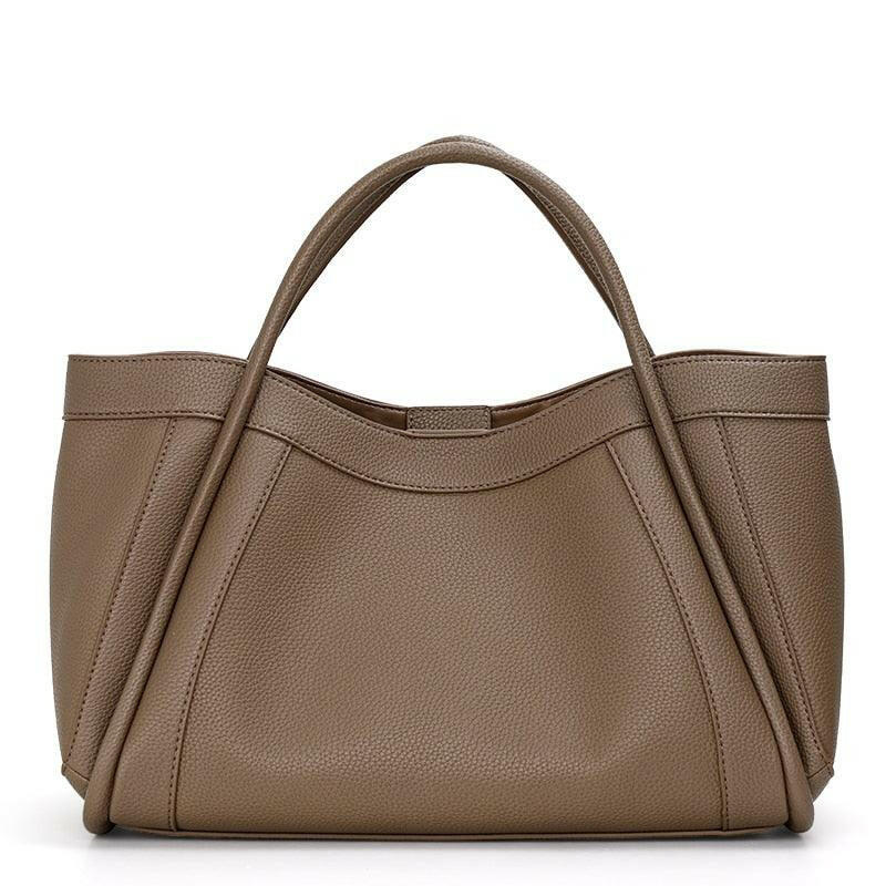 Leather Fashion Tote with Zipper Closure - The Nichole Collection