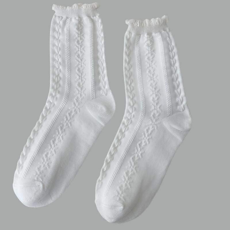 Women's White Lace Socks – Ideal for Bridal, Formal, or Casual Outfits - The Nichole Collection