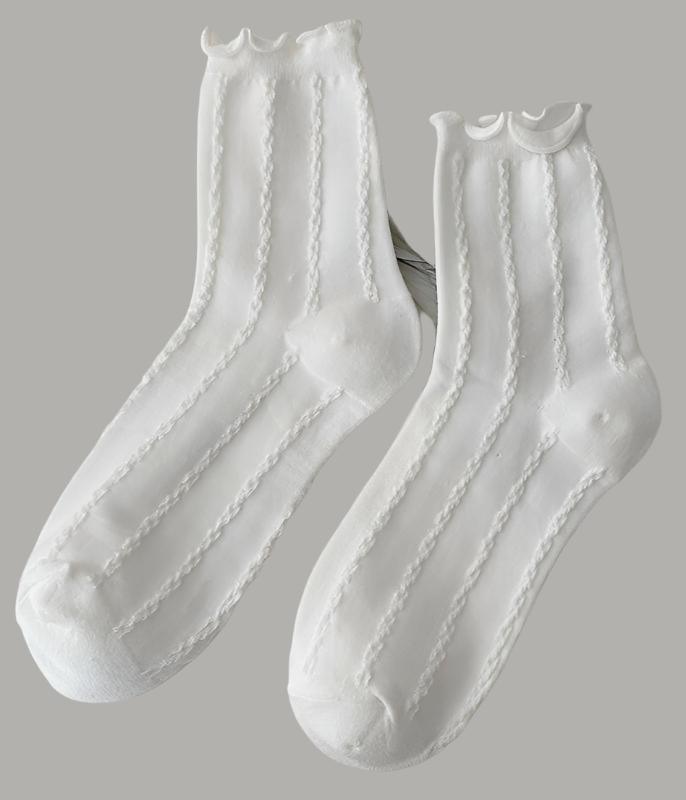 Women's White Lace Socks – Ideal for Bridal, Formal, or Casual Outfits - The Nichole Collection