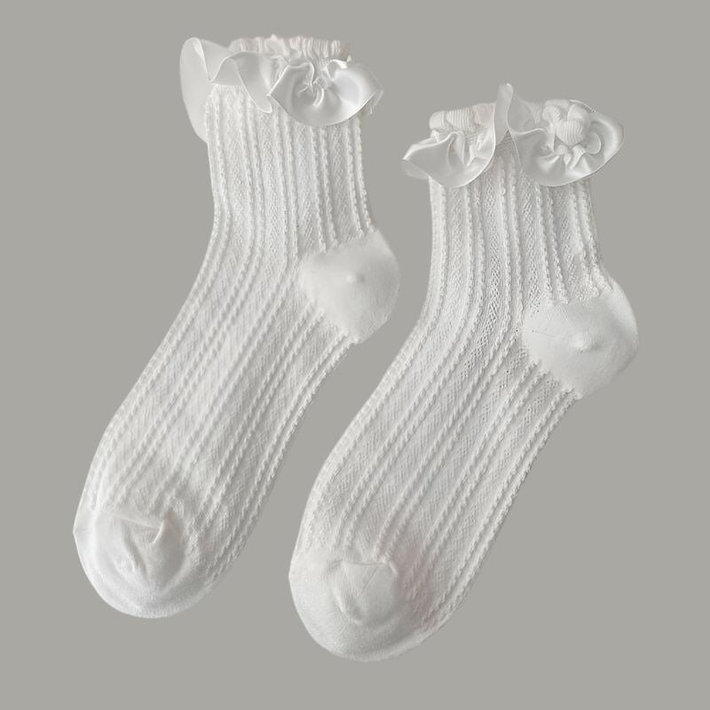 Women's White Lace Socks – Ideal for Bridal, Formal, or Casual Outfits - The Nichole Collection