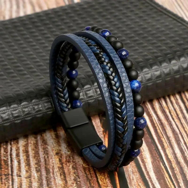 Luxury Hand-Woven Men’s Leather Bracelet - The Nichole Collection