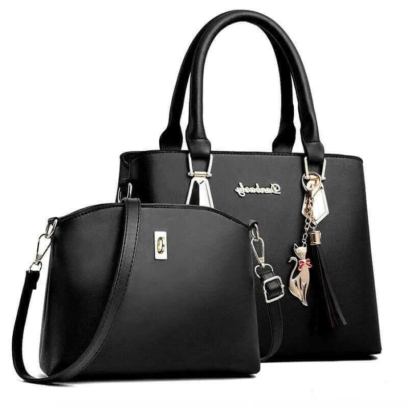 Melissa Leather Bag Set: Versatile Faux Leather Tote, Crossbody, Wristlet - The Nichole Collection