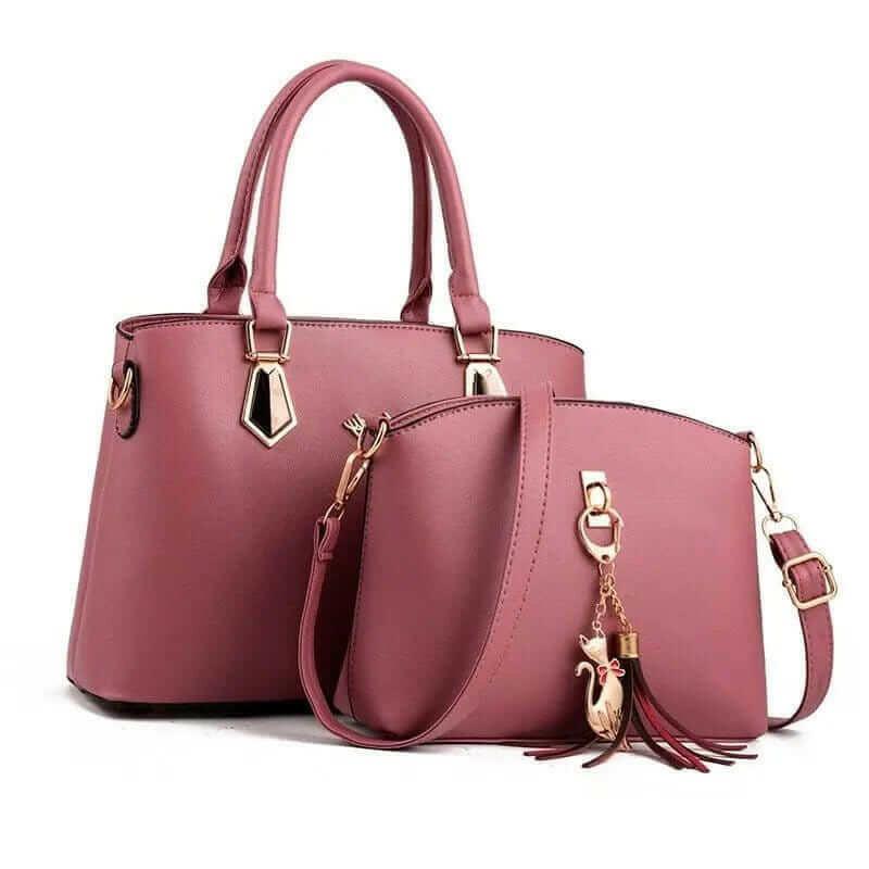 Melissa Leather Bag Set: Versatile Faux Leather Tote, Crossbody, Wristlet - The Nichole Collection