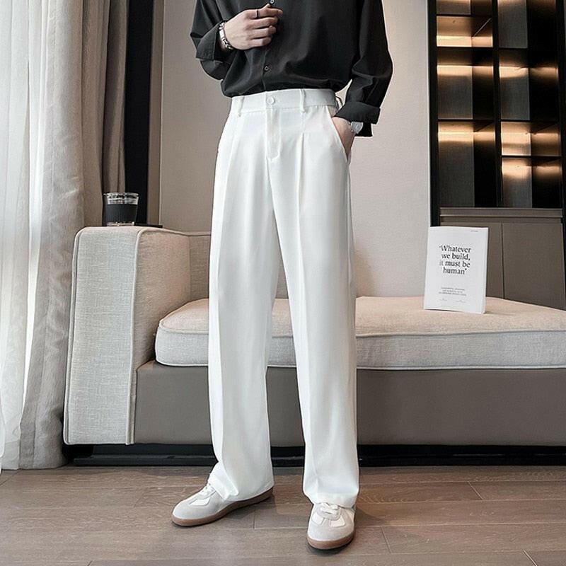 Men’s High Waist Casual Wide-Leg Trousers for Ultimate Comfort - The Nichole Collection