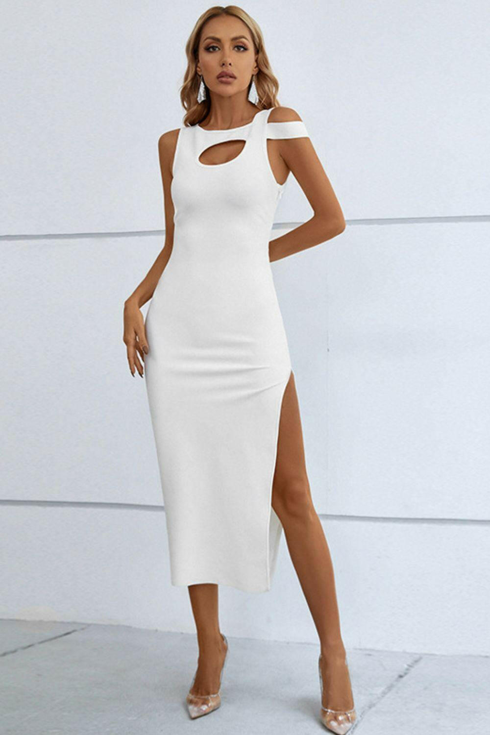 Sleeveless Round Neck Midi Dress - The Nichole Collection