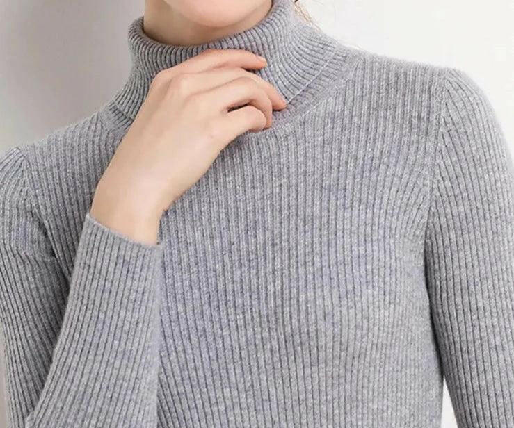 Soft Cashmere Feel Turtleneck Sweater - The Nichole Collection