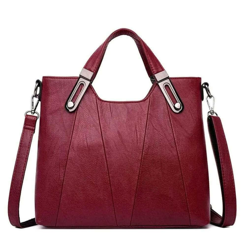 Stylish Genuine Leather Tote with Cell Phone Pocket Interior - The Nichole Collection