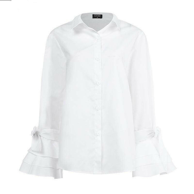 Stylish High-Collar Flare Shirt - The Nichole Collection