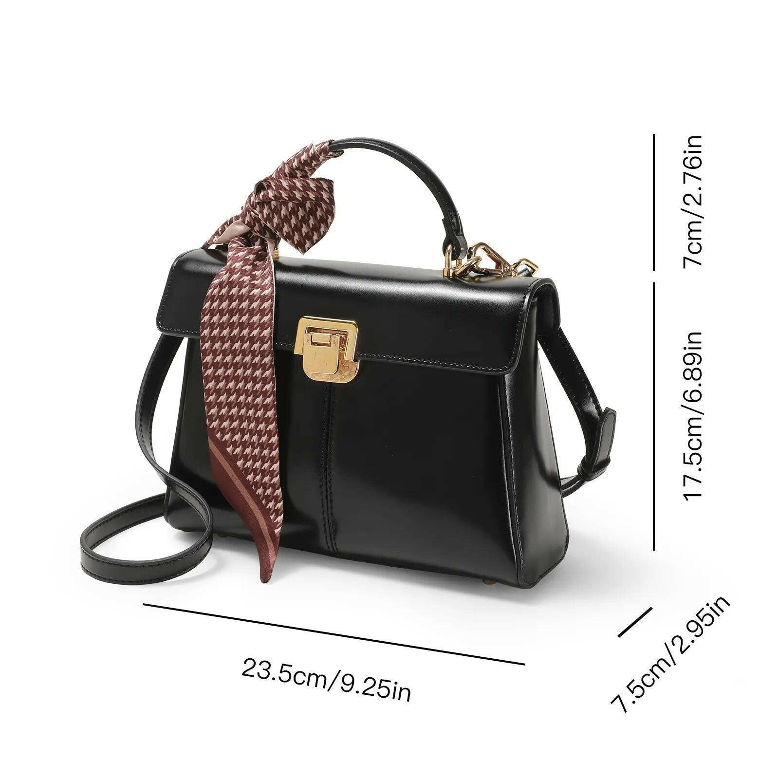 The Harper Genuine Leather Square Handbag with Zipper - The Nichole Collection