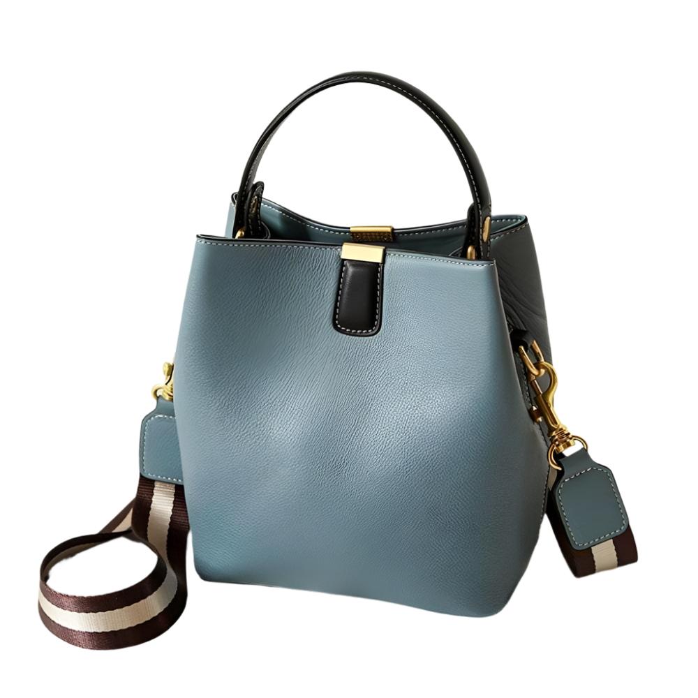 Versatile BECCA Bucket Bag in Durable Split Leather - The Nichole Collection