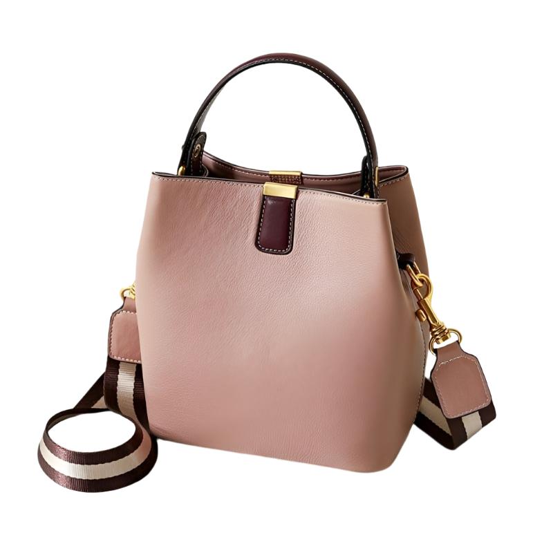 Versatile BECCA Bucket Bag in Durable Split Leather - The Nichole Collection