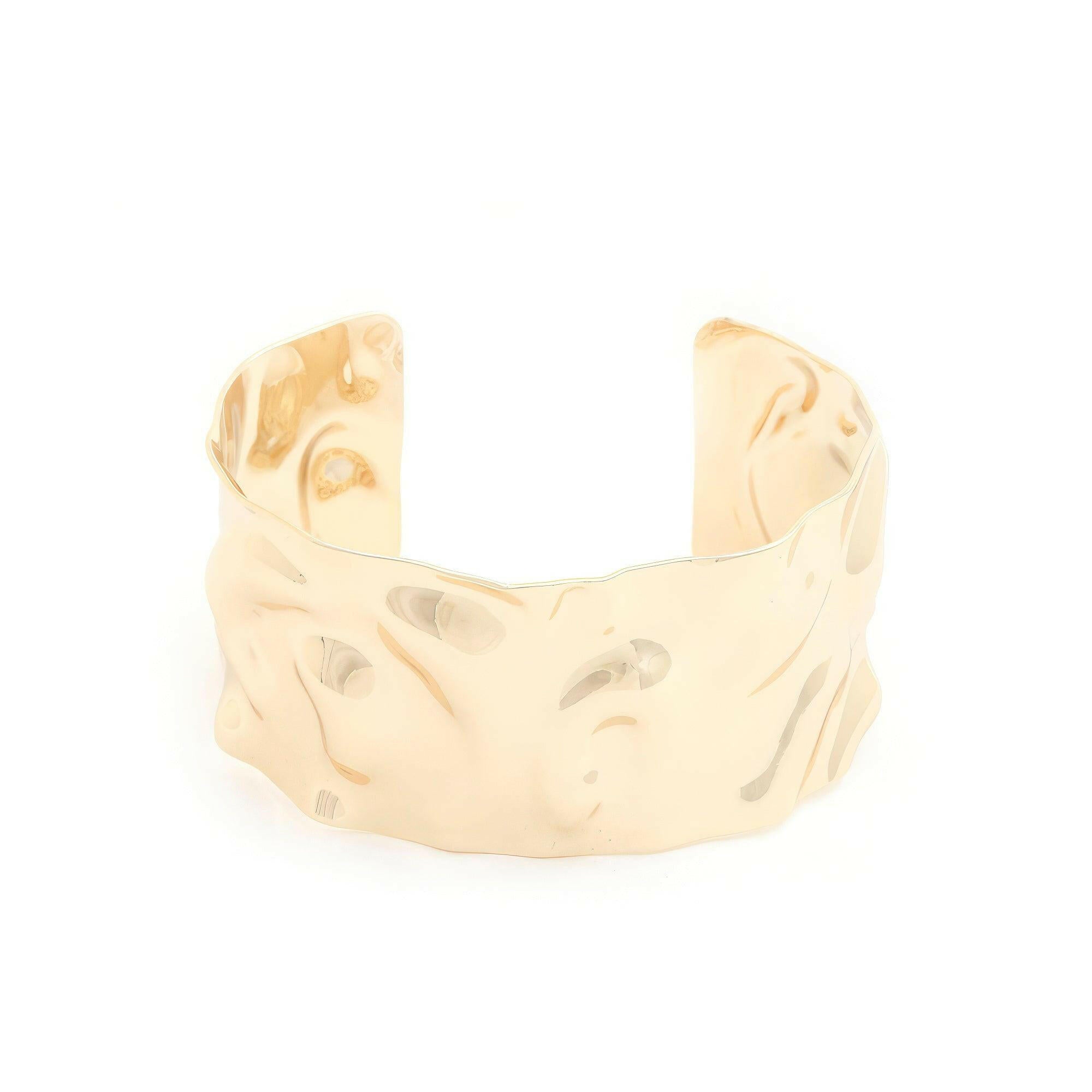 Wide Hammered Metal Cuff Bracelet for Bold Style - The Nichole Collection