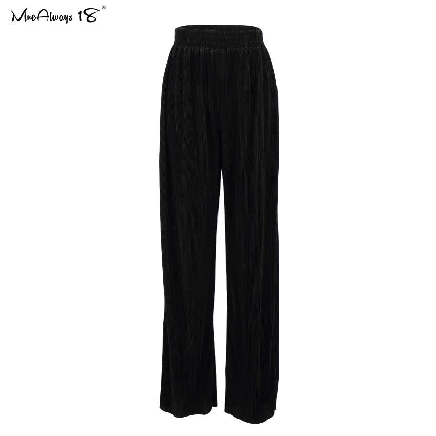 Wide Leg Pleated Pants - The Nichole Collection